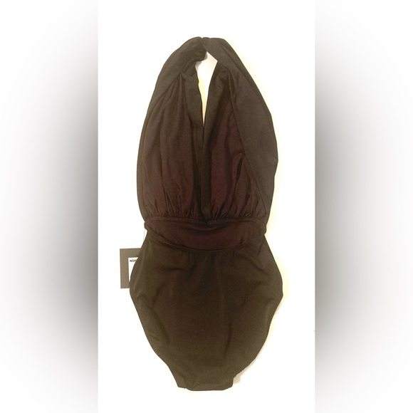 NEW Norma Kamali Mio Low cut Halter Swimsuit Bathing suit one piece size S - Picture 5 of 5